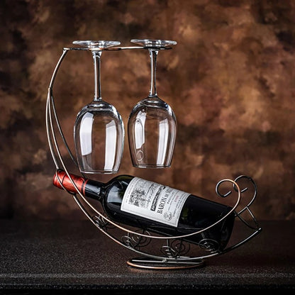 Moon Boat Wine Bottle/Glass Holder