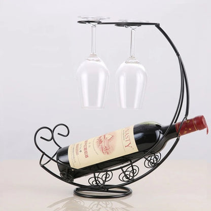 Moon Boat Wine Bottle/Glass Holder